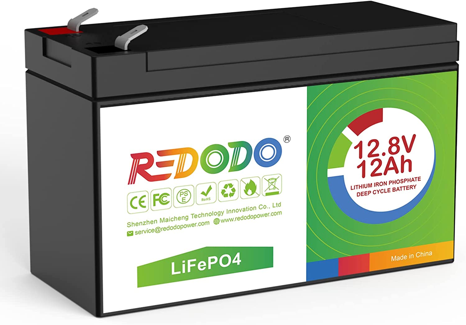 Redodo LiFePO4 100Ah 12V Mini Deep Cycle Lithium Battery + 14.6V 10A  Charger Set