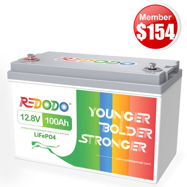 ⚡48 Hours Sale【Membership Price $154】Redodo 12V 100Ah Lithium Battery, the most Affordable LiFePO4 Battery