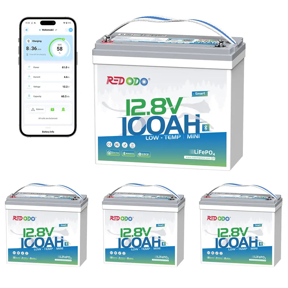 4*mini bluetooth 100Ah LiFePO4 batteries