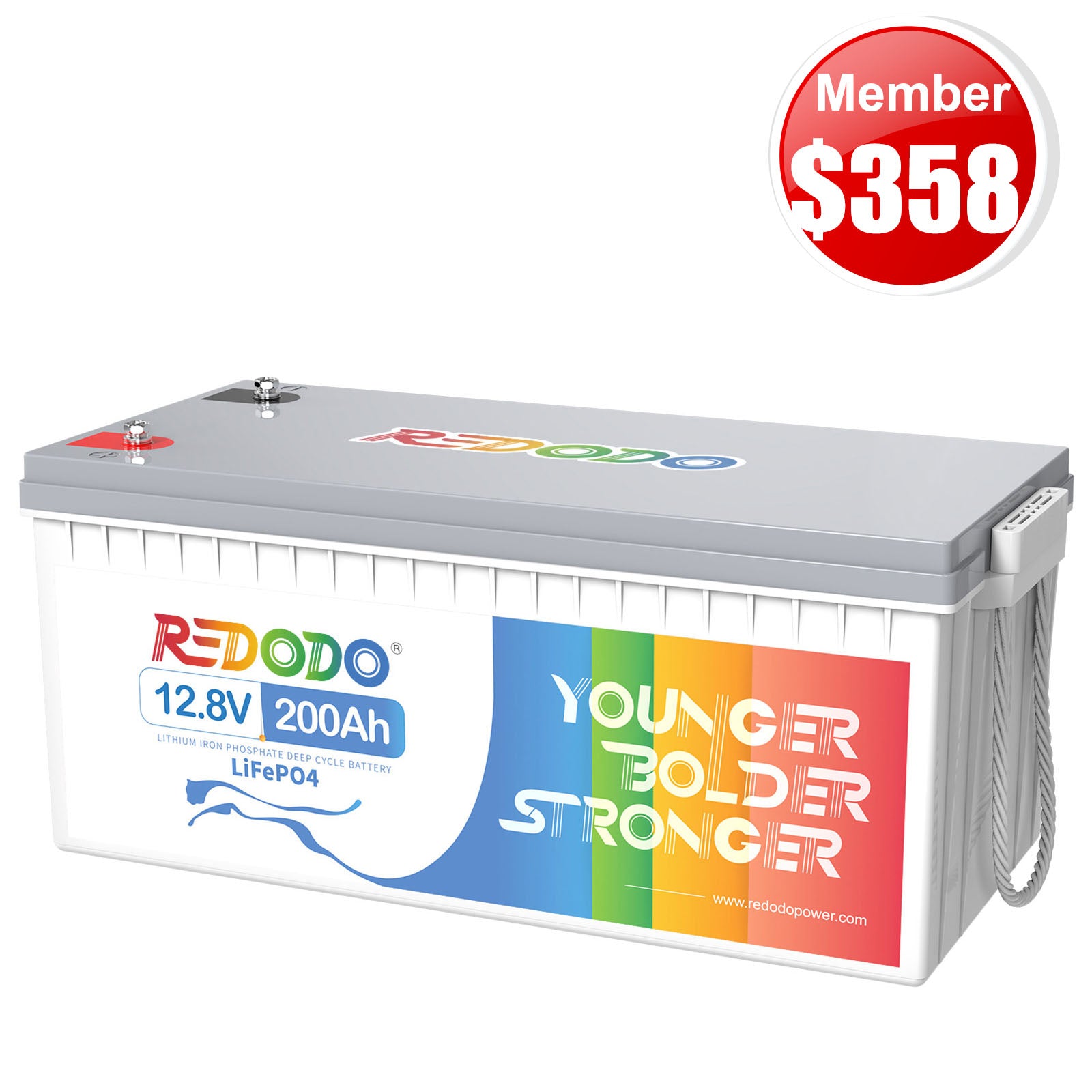 🎄【Xmas Member Price $358】Redodo 12V 200Ah Lithium LiFePO4 Battery with 1280W Max. Load Power