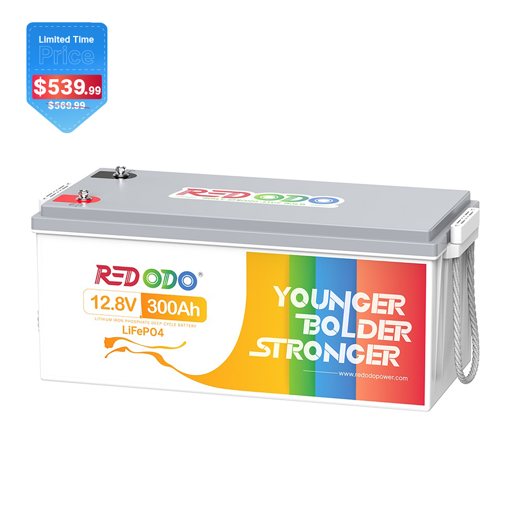 ⚡[$539.99 Limited Offer] Redodo 12V 300Ah Lithium LiFePO4 Battery | Longer Lasting, Replaces 6*12V 100Ah AGM Batteries