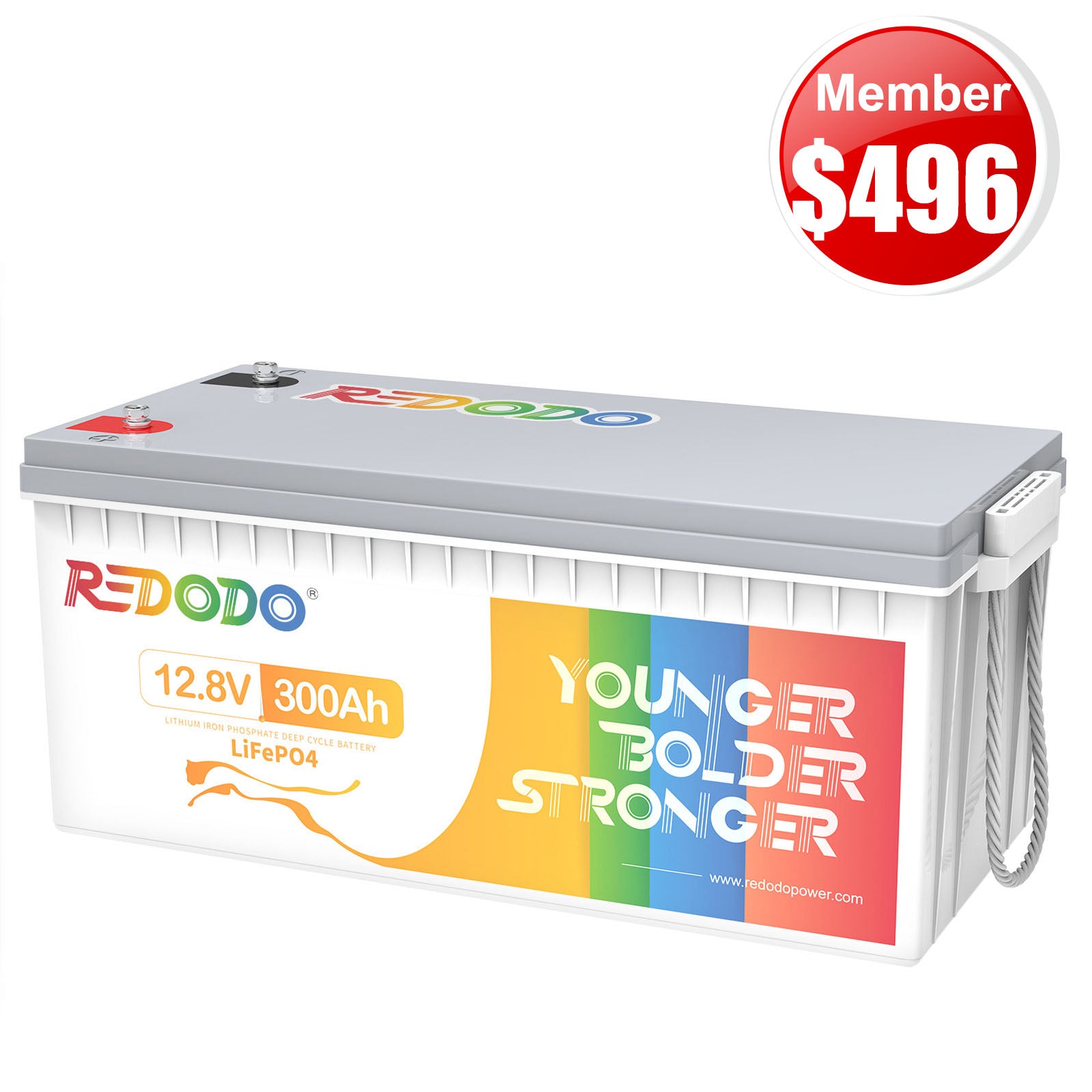 🎄【Limited Flash Sale - Xmas Member Price $496】Redodo 12V 300Ah Lithium LiFePO4 Battery: Large Capacity, Compact Design