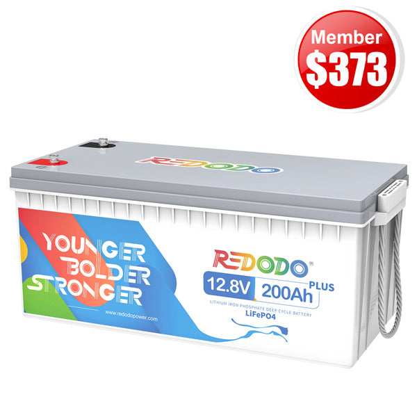 ⚡【Black Friday Member Price $373】Redodo 12V 200Ah Plus Deep Cycle Lithium LiFePO4 Battery with 2560W Max. Load Power