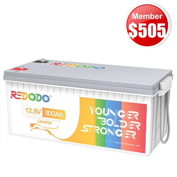 ⚡【Membership Price $505】Redodo 12V 300Ah Lithium LiFePO4 Battery: Large Capacity, Compact Design