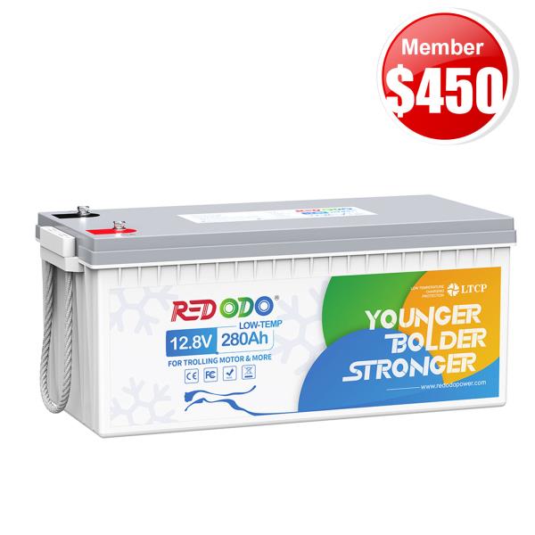 ⚡48 Hours Flash Sale【Membership Price $450】Redodo 12V 280Ah LiFePO4 Deep Cycle Battery with Low Temp Cutoff Protection