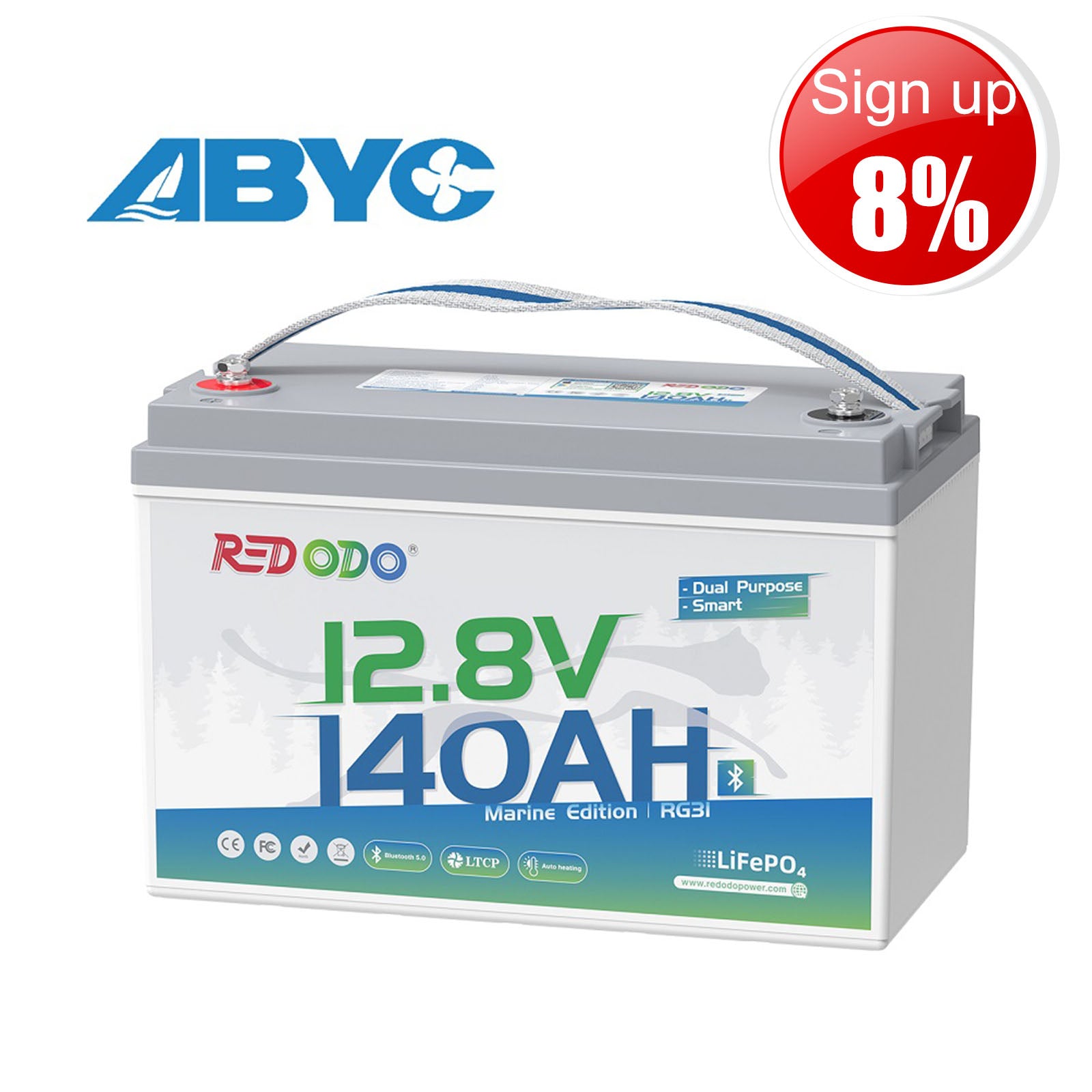 ⚡[$367 after Sign-Up] Redodo 12V 140Ah Dual Purpose Marine Battery, 1000 CCA