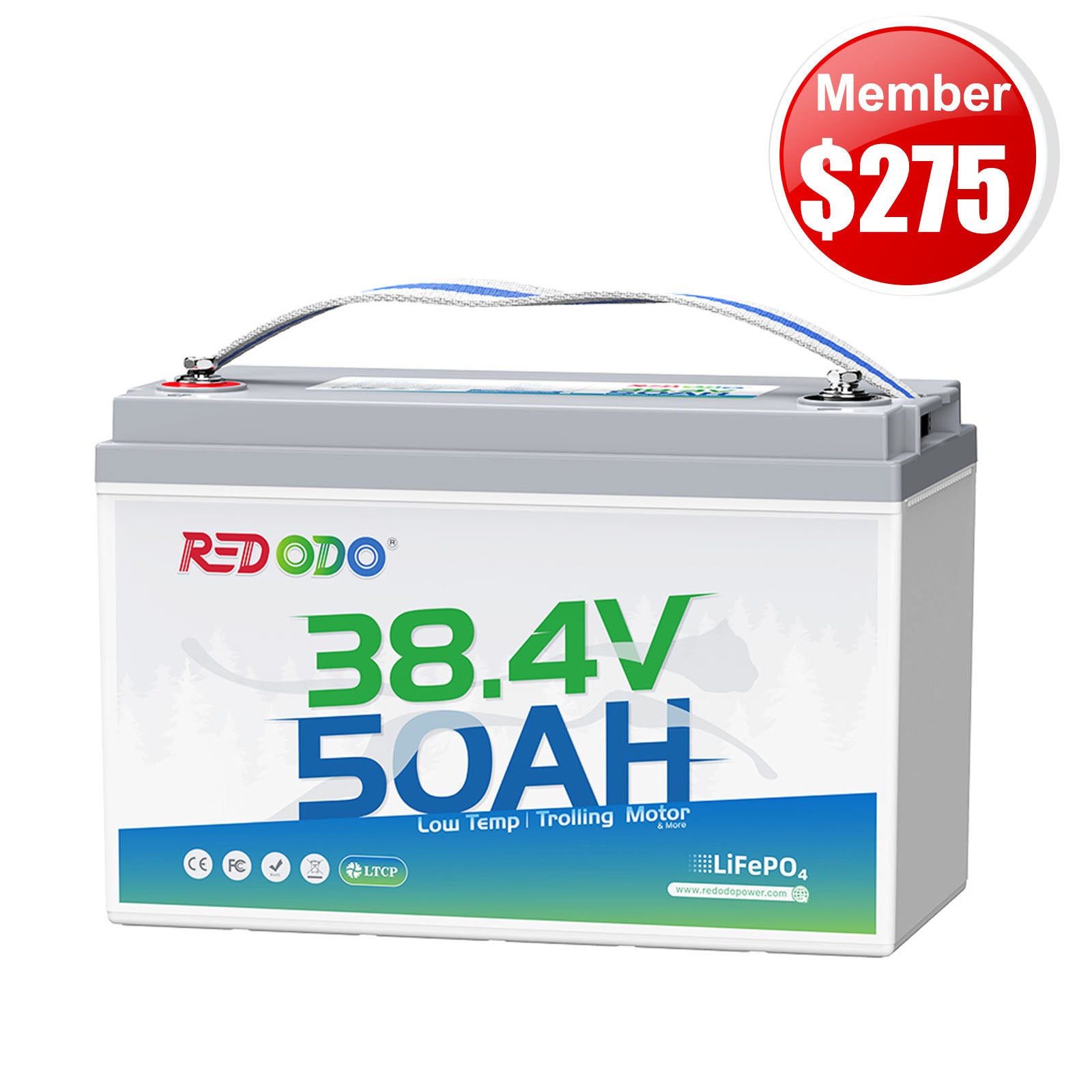 🎄【Xmas Member Price $275】Redodo 36V 50Ah Trolling Motor Battery for 36V Trolling Motors with 100-120 lbs