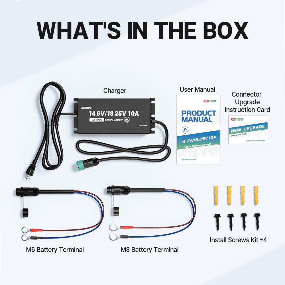 Redodo 14.6V/18.25V 10A Lithium Battery Charger