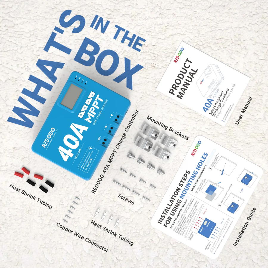 Redodo 40 Amp MPPT 12V/24V Solar Charge Controller