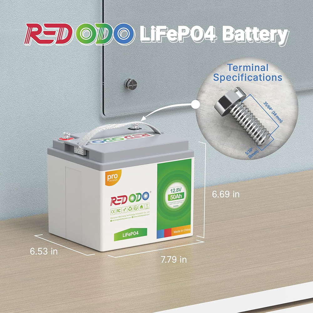 the dimension of Redodo 12V 50Ah Lithium Battery