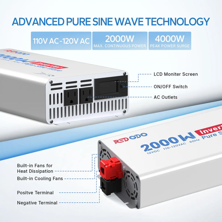 redodo 2000W pure sine wave inverter