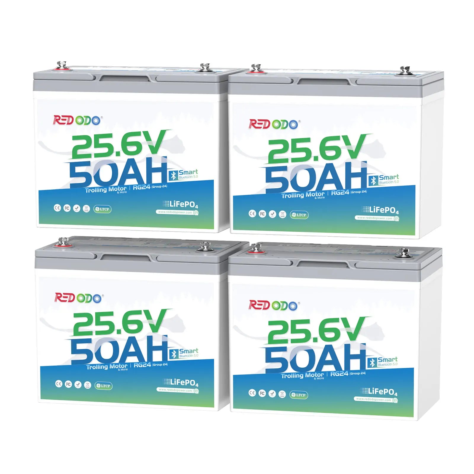 4 pack of 24V 50Ah lithium battery with Bluetooth