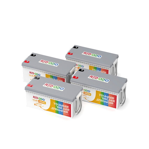 4 pieces Redodo 12V 300Ah Lithium Batteries