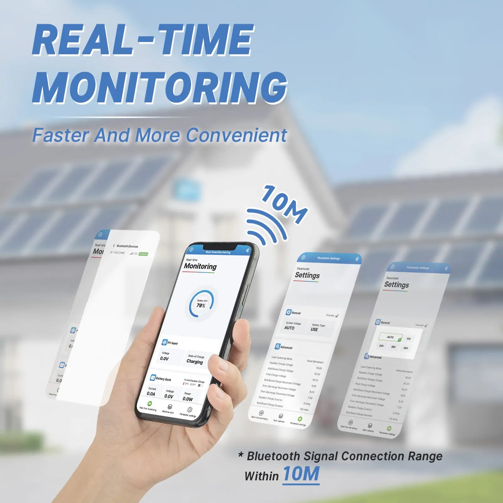 12V/24V Solar Charge Controller with bluetooth monitoring