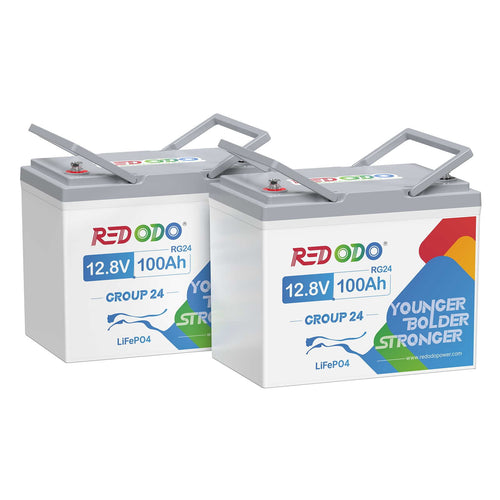 2 pieces Redodo 12V 100Ah group 24 Deep Cycle Batteries