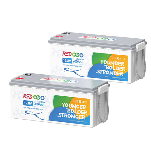 2 pieces Redodo 12V 200ah Deep Cycle Batteries with Low Temp Cutoff Protection