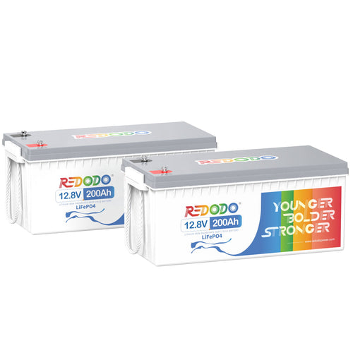 2 pieces Redodo 12V 200Ah Lithium Batteries with 1280W Max. Load Power